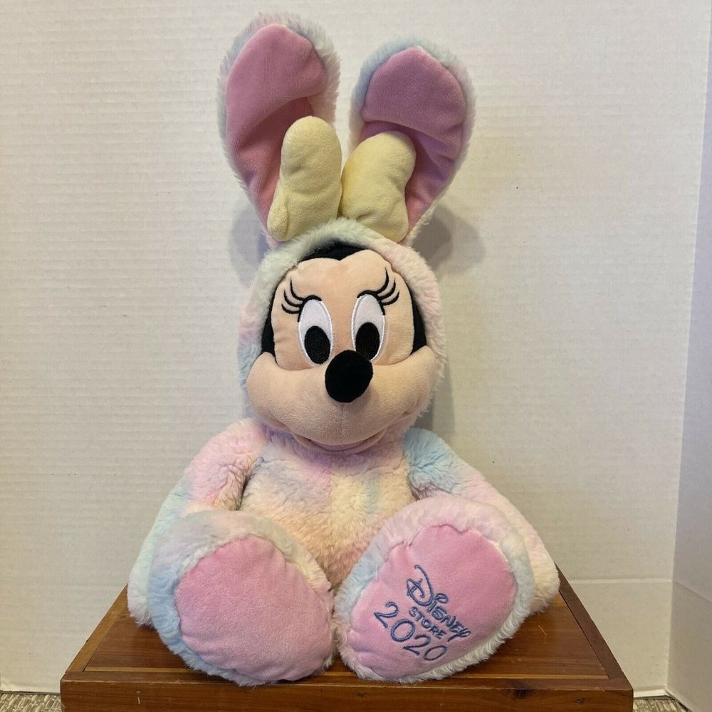 2020 DISNEY STORE EXCLUSIVE - 18" PLUSH EASTER TIE DYE MINNIE MOUSE BUNNY RABBIT